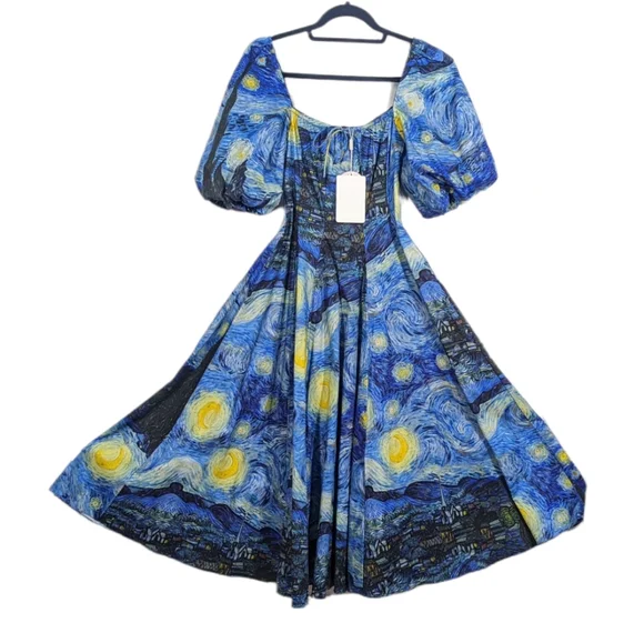 NWT Selkie The Day Starry Night Van Goh Dress Size XS